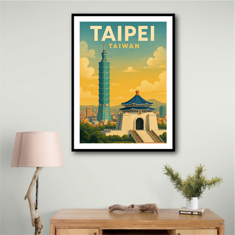 Taipei Taiwan Travel Poster Wall Art