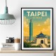 Taipei Taiwan Travel Poster Wall Art