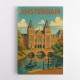 Amsterdam Travel Poster Featuring Rijksmuseum 1 Wall Art
