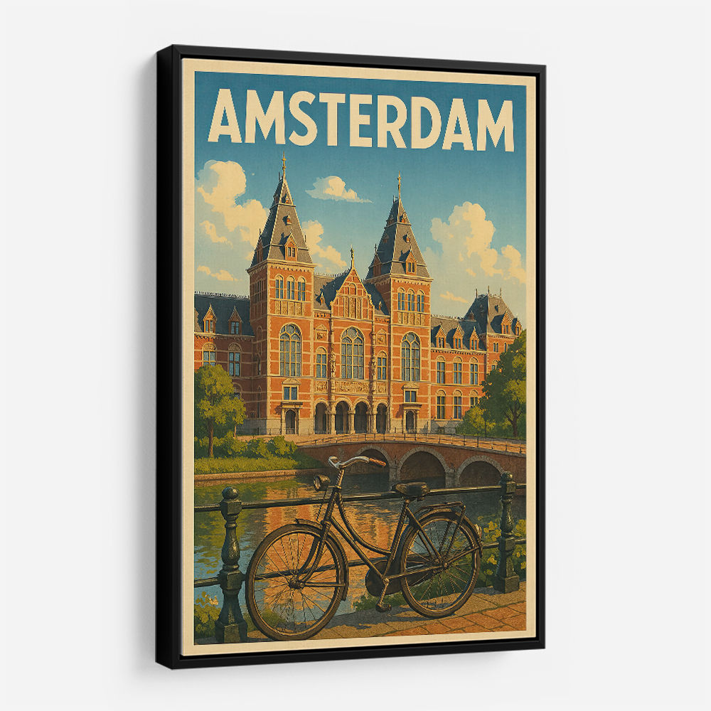 Amsterdam Travel Poster Featuring Rijksmuseum Wall Art