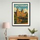 Amsterdam Travel Poster Featuring Rijksmuseum Wall Art