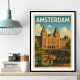 Amsterdam Travel Poster Featuring Rijksmuseum Wall Art