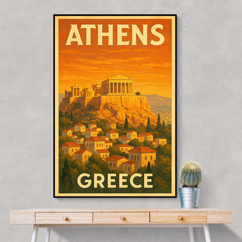 Athens Acropolis Athens Greece Travel Poster 1 Wall Art