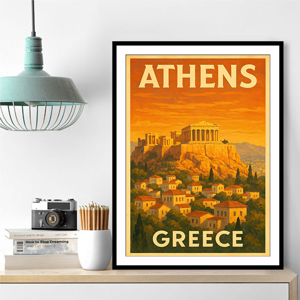 Athens Acropolis Athens Greece Travel Poster 1 Wall Art