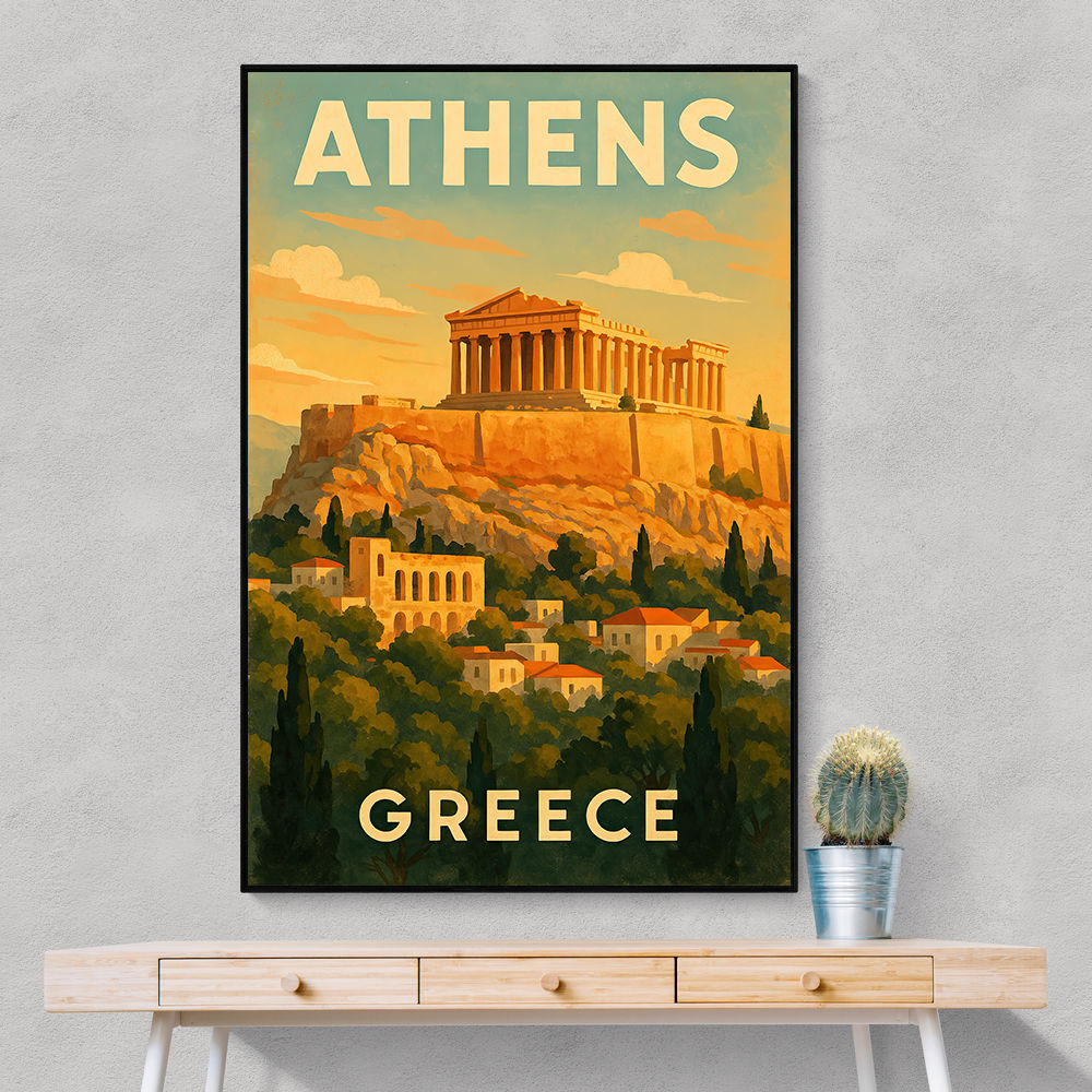 Athens Acropolis Athens Greece Travel Poster Wall Art