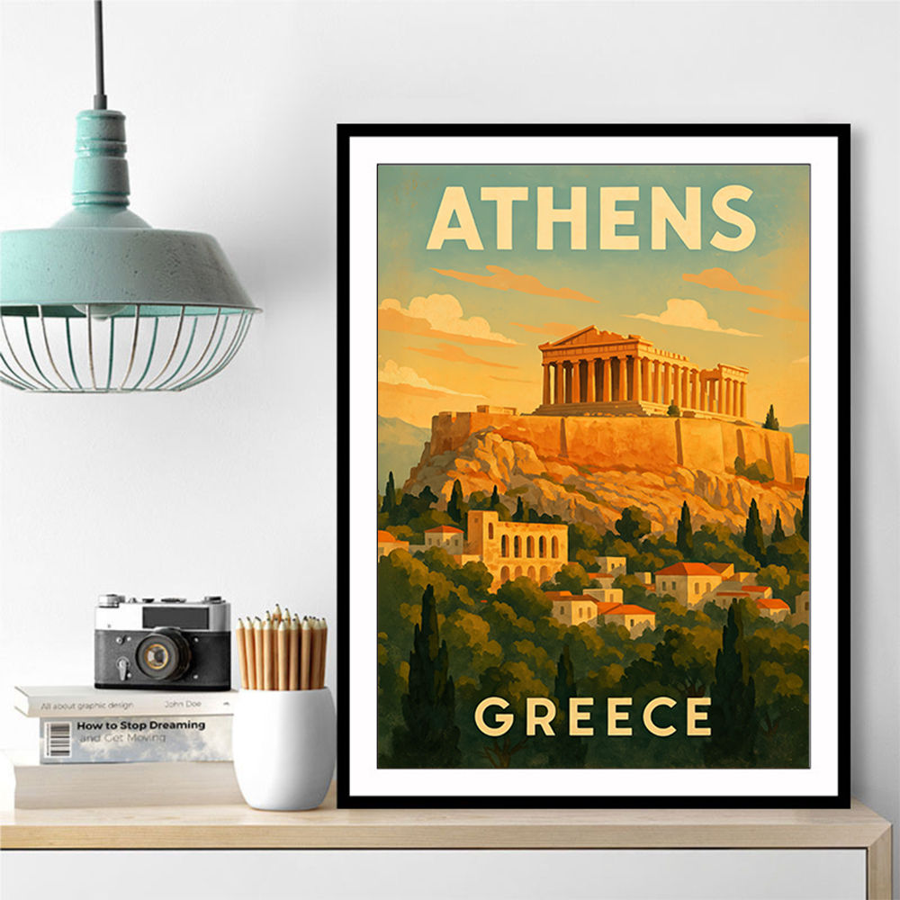 Athens Acropolis Athens Greece Travel Poster Wall Art