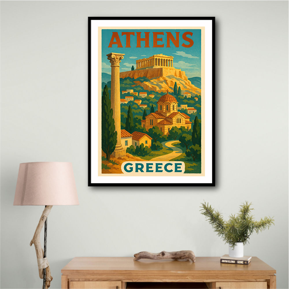 Athens Greece Travel Poster 1 Wall Art
