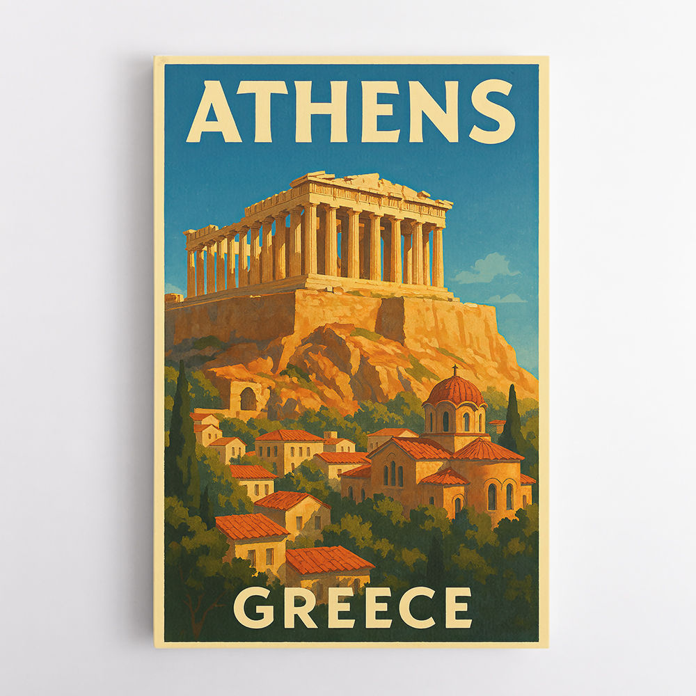 Athens Greece Travel Poster Wall Art