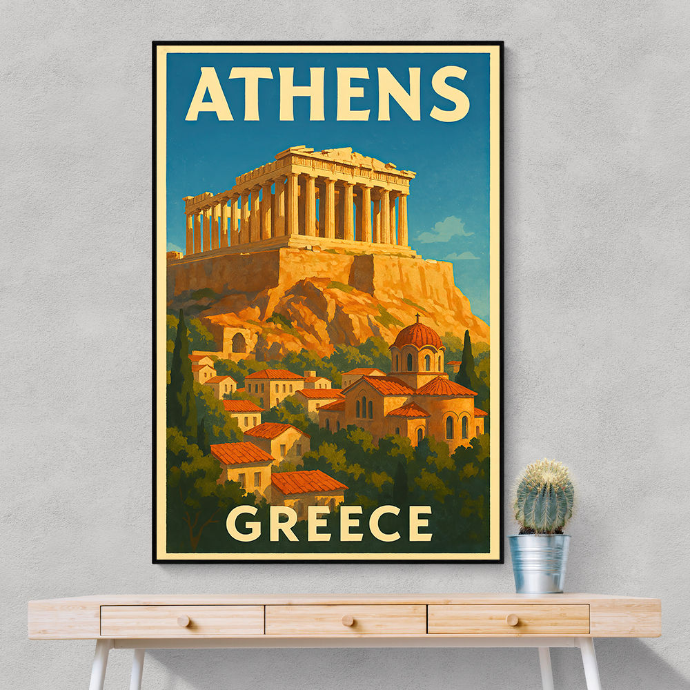 Athens Greece Travel Poster Wall Art