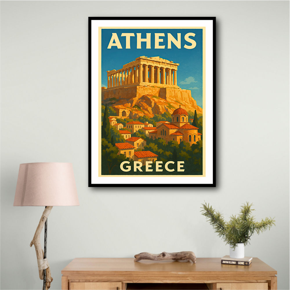 Athens Greece Travel Poster Wall Art
