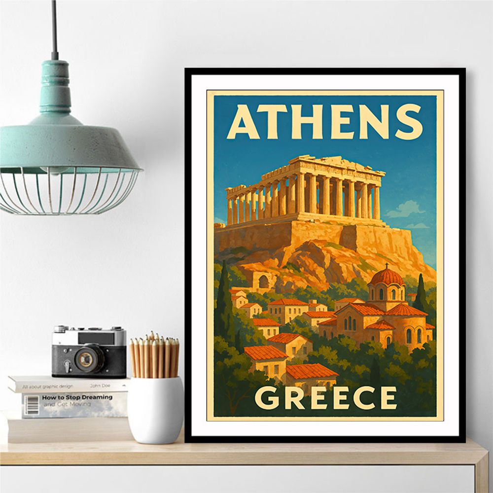 Athens Greece Travel Poster Wall Art
