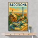 Barcelona Travel Poster Featuring Park Güell 2 Wall Art