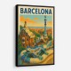 Barcelona Travel Poster Featuring Park Güell 2 Wall Art