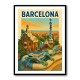 Barcelona Travel Poster Featuring Park Güell 2 Wall Art