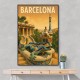 Barcelona Travel Poster Featuring Park Güell Wall Art