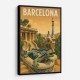Barcelona Travel Poster Featuring Park Güell Wall Art