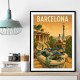 Barcelona Travel Poster Featuring Park Güell Wall Art