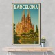 Barcelona Travel Poster Featuring Sagrada Família 1 Wall Art