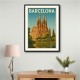Barcelona Travel Poster Featuring Sagrada Família 1 Wall Art