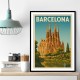 Barcelona Travel Poster Featuring Sagrada Família 1 Wall Art