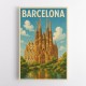 Barcelona Travel Poster Featuring Sagrada Família Wall Art