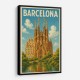 Barcelona Travel Poster Featuring Sagrada Família Wall Art