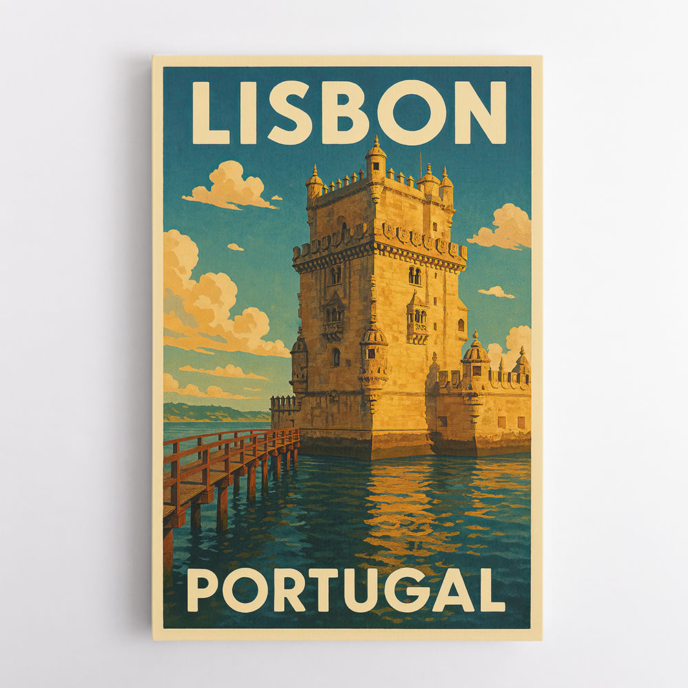 Belém Tower Lisbon Travel Poster Wall Art