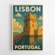 Belém Tower Lisbon Travel Poster Wall Art