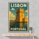 Belém Tower Lisbon Travel Poster Wall Art