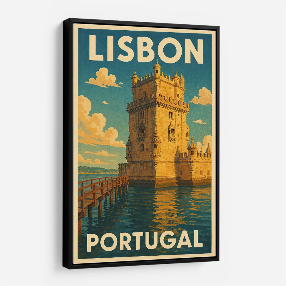 Belém Tower Lisbon Travel Poster Wall Art