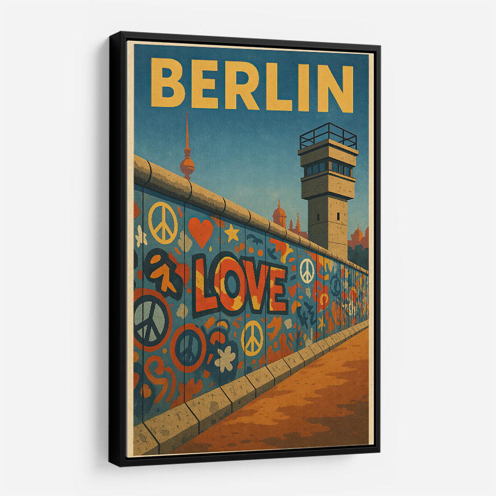 Berlin Travel Poster Featuring Berlin Wall 1 Wall Art