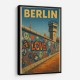 Berlin Travel Poster Featuring Berlin Wall 1 Wall Art