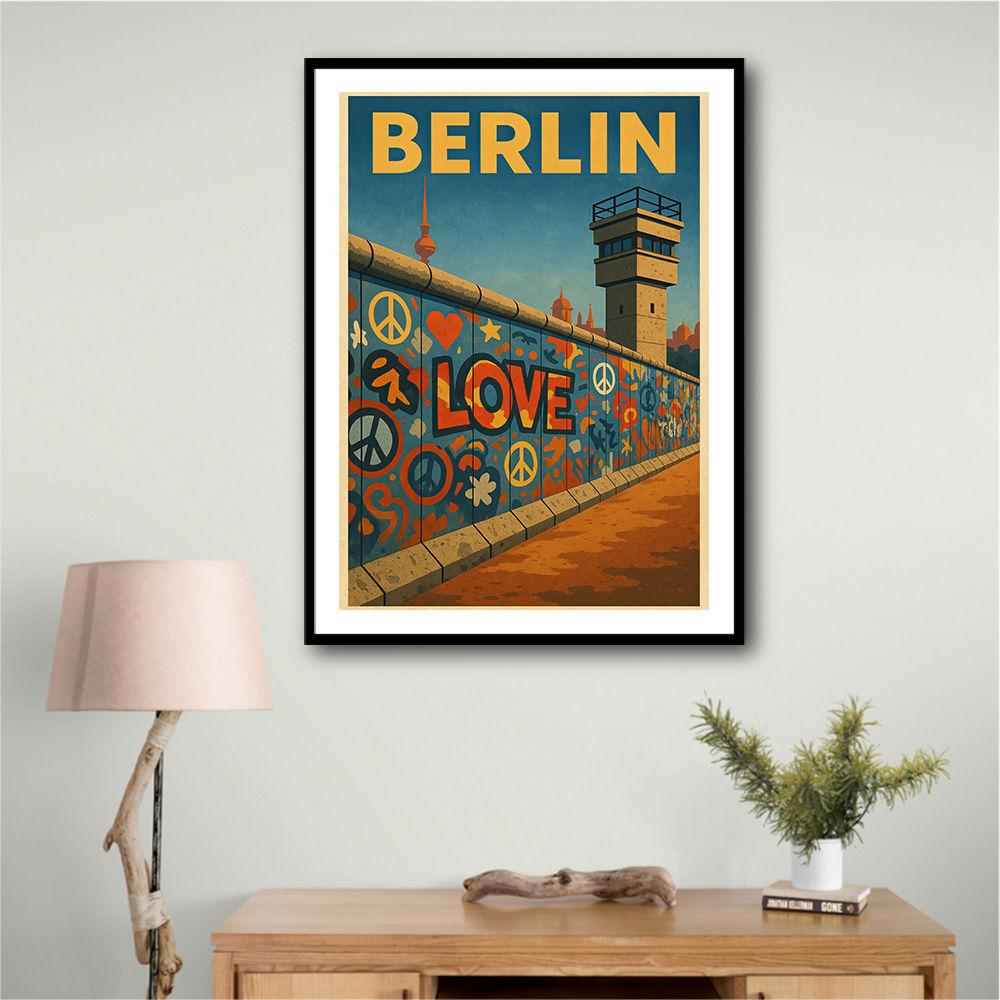 Berlin Travel Poster Featuring Berlin Wall 1 Wall Art