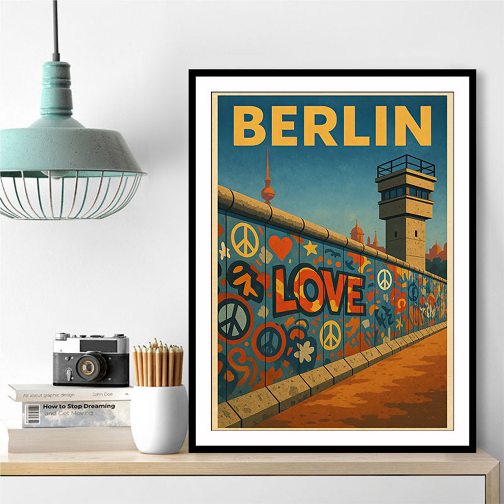Berlin Travel Poster Featuring Berlin Wall 1 Wall Art