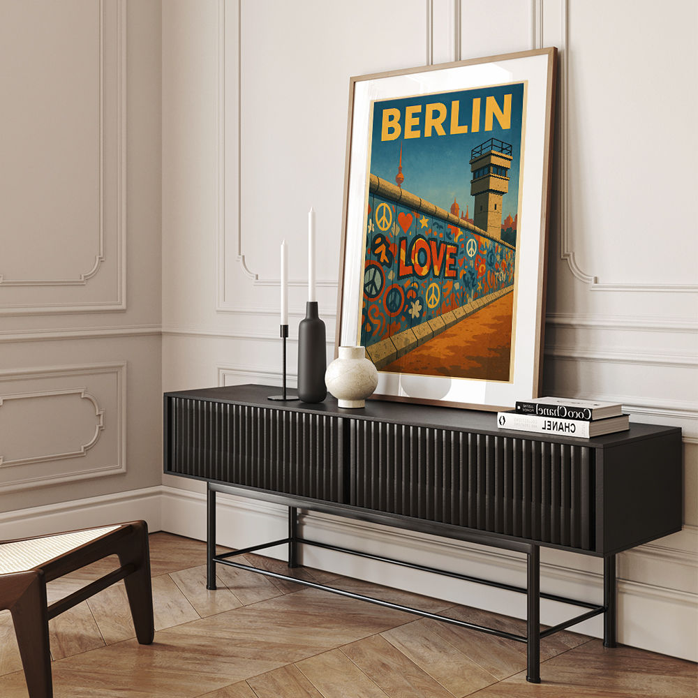 Berlin Travel Poster Featuring Berlin Wall 1 Wall Art