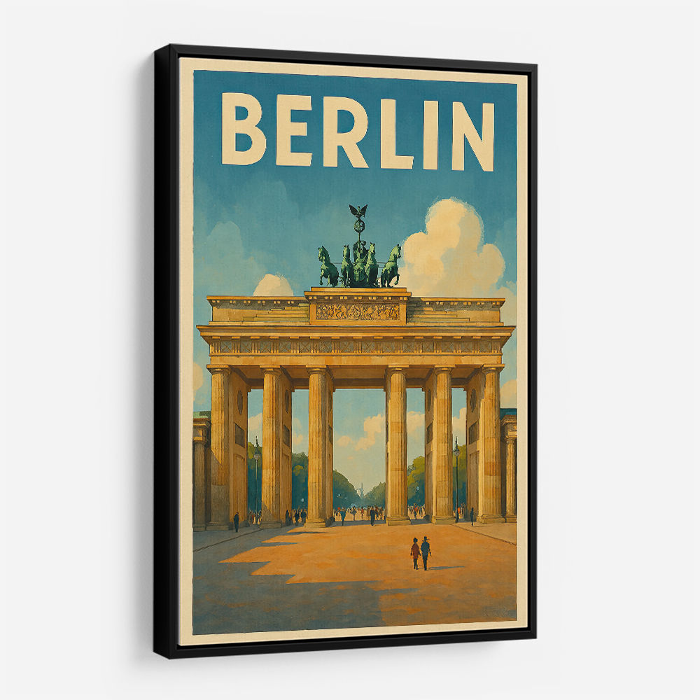Berlin Travel Poster Featuring Brandenburg Gate Wall Art