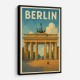 Berlin Travel Poster Featuring Brandenburg Gate Wall Art