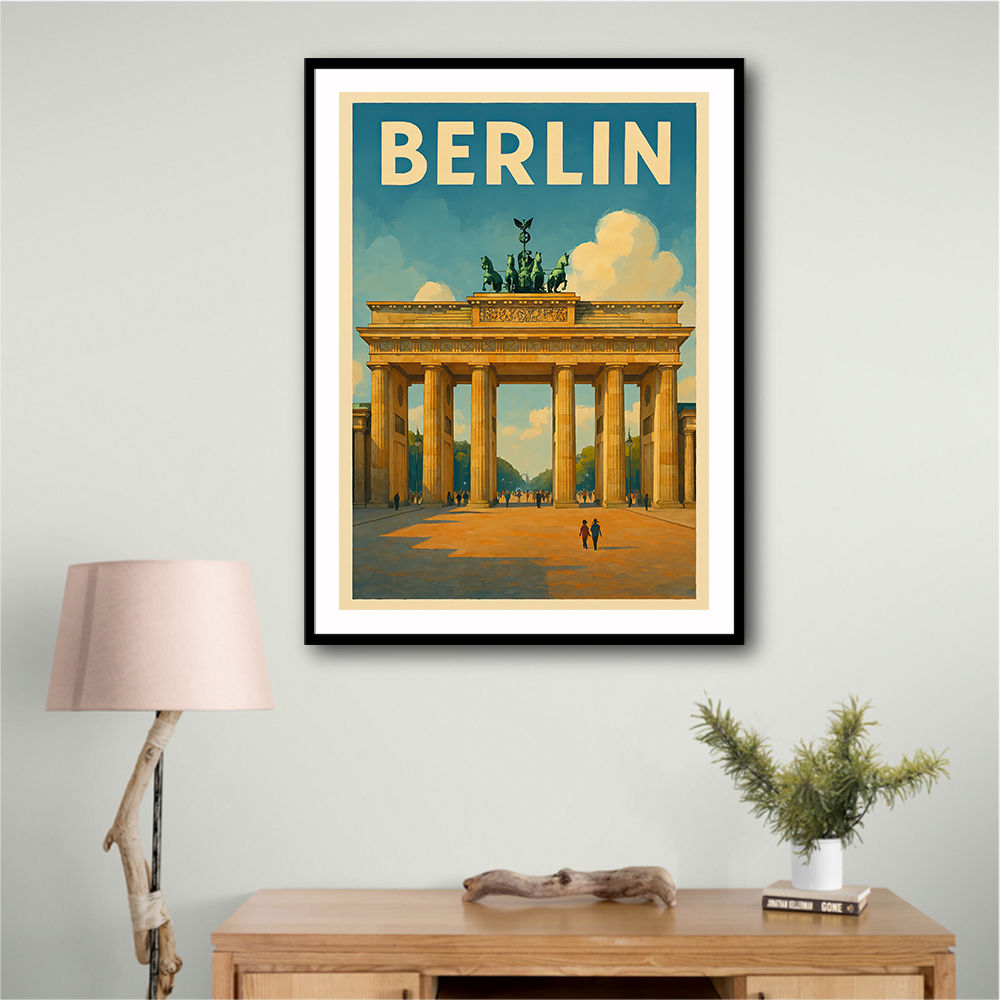 Berlin Travel Poster Featuring Brandenburg Gate Wall Art