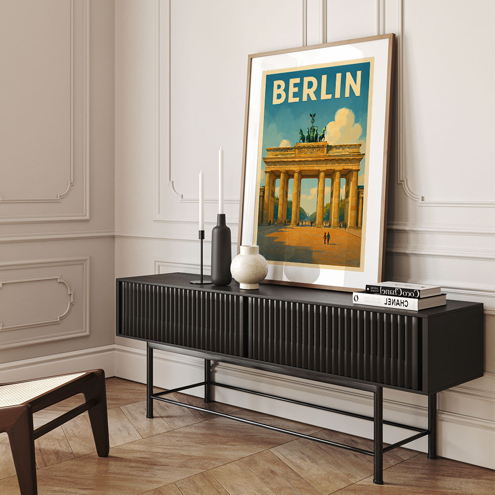 Berlin Travel Poster Featuring Brandenburg Gate Wall Art