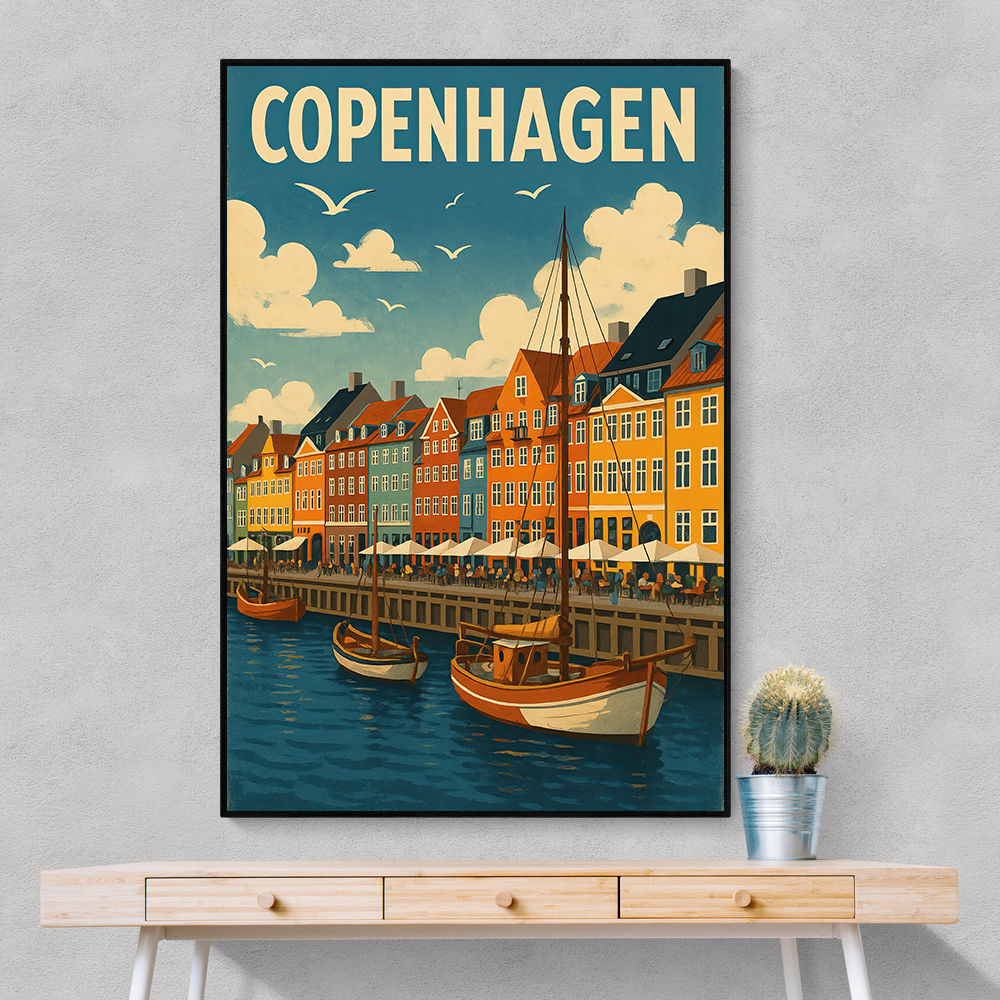 Copenhagen Travel Poster 1 Wall Art