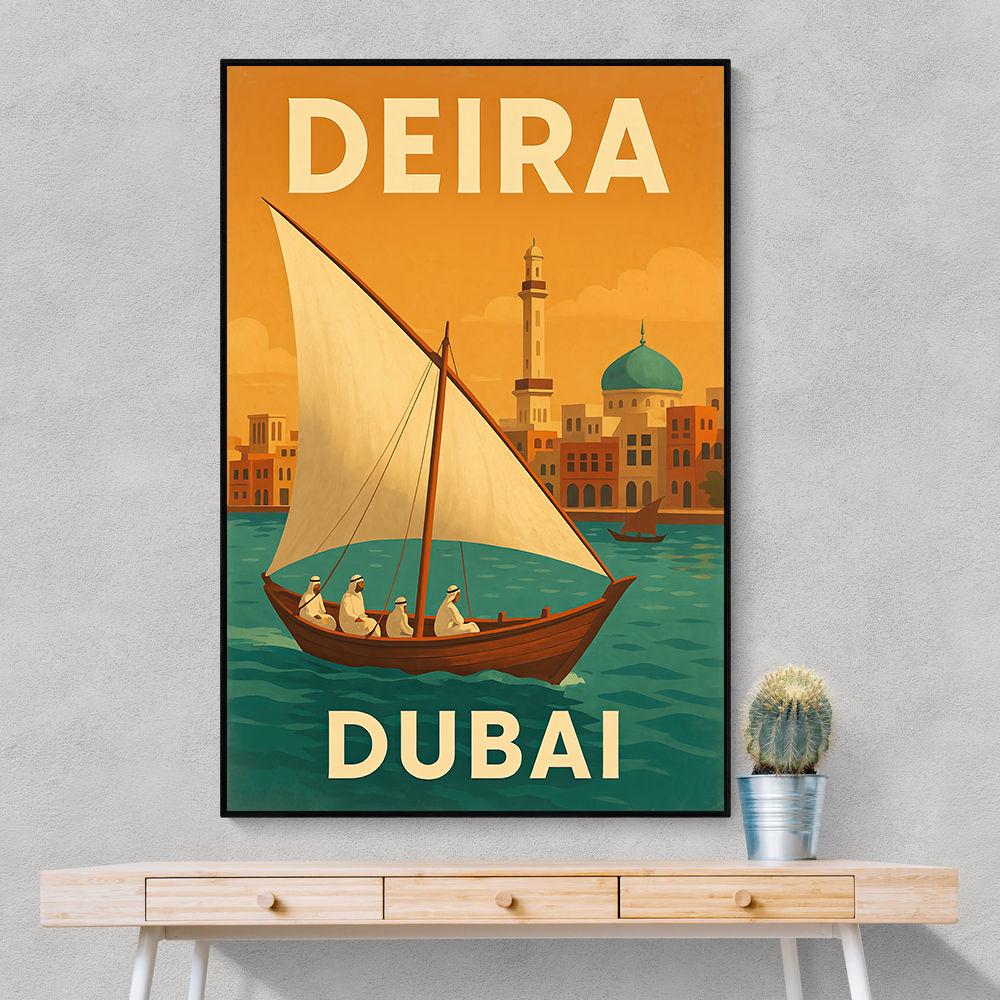 Deira Dubai Travel Poster Wall Art