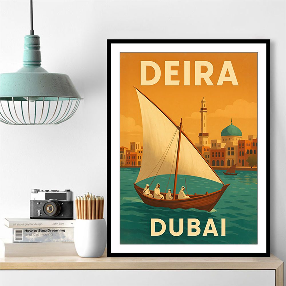 Deira Dubai Travel Poster Wall Art