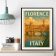Florence Italy Travel Poster Featuring Ponte Vecchio Poster Wall Art