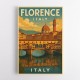 Florence Italy Travel Poster Featuring Ponte Vecchio Travel Poster Wall Art