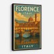 Florence Italy Travel Poster Featuring Ponte Vecchio Travel Poster Wall Art