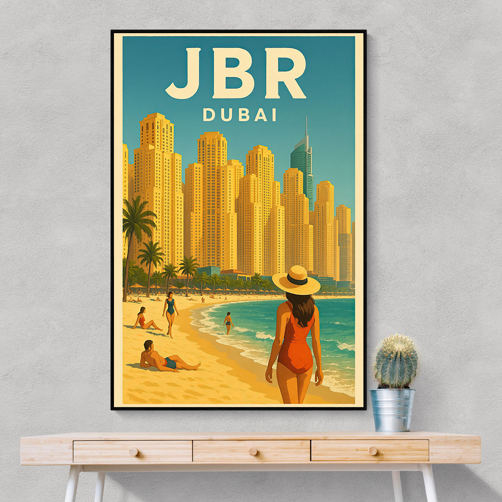 JBR Dubai Travel Poster 2 Wall Art