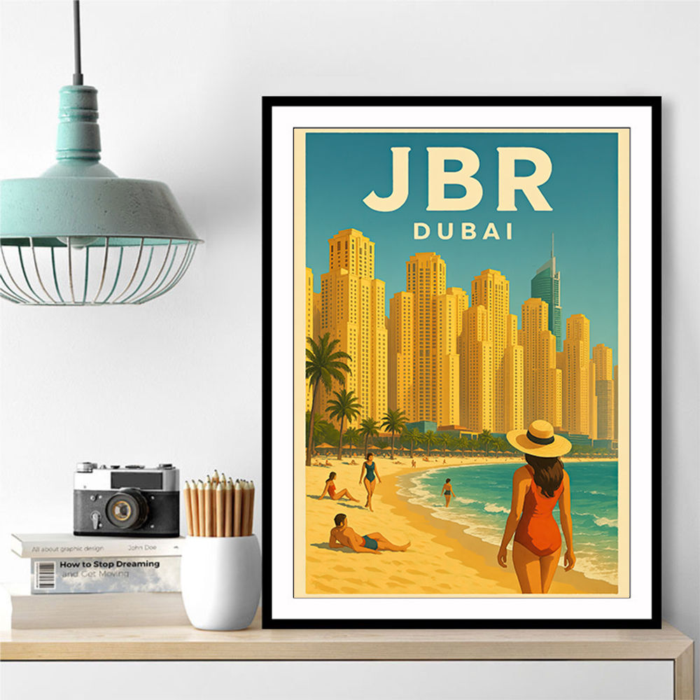 JBR Dubai Travel Poster 2 Wall Art