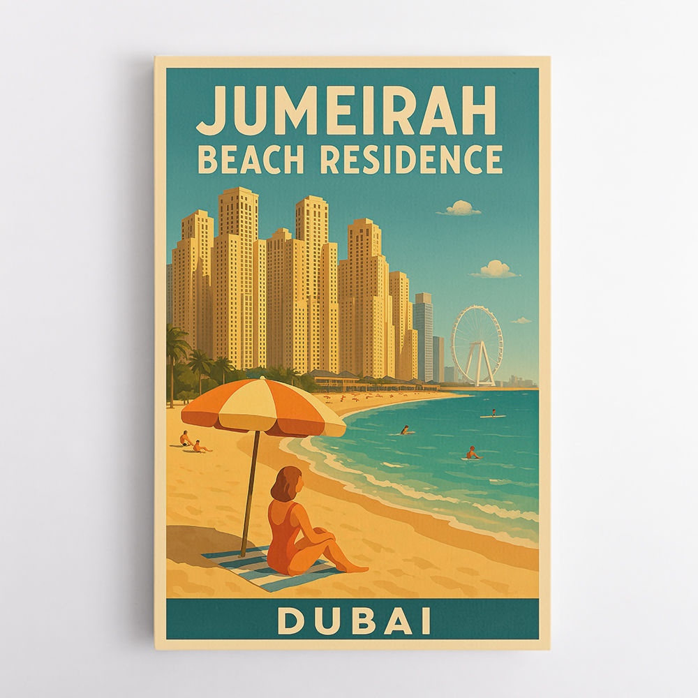 Jumeriah Beach Residence Travel Poster Wall Art