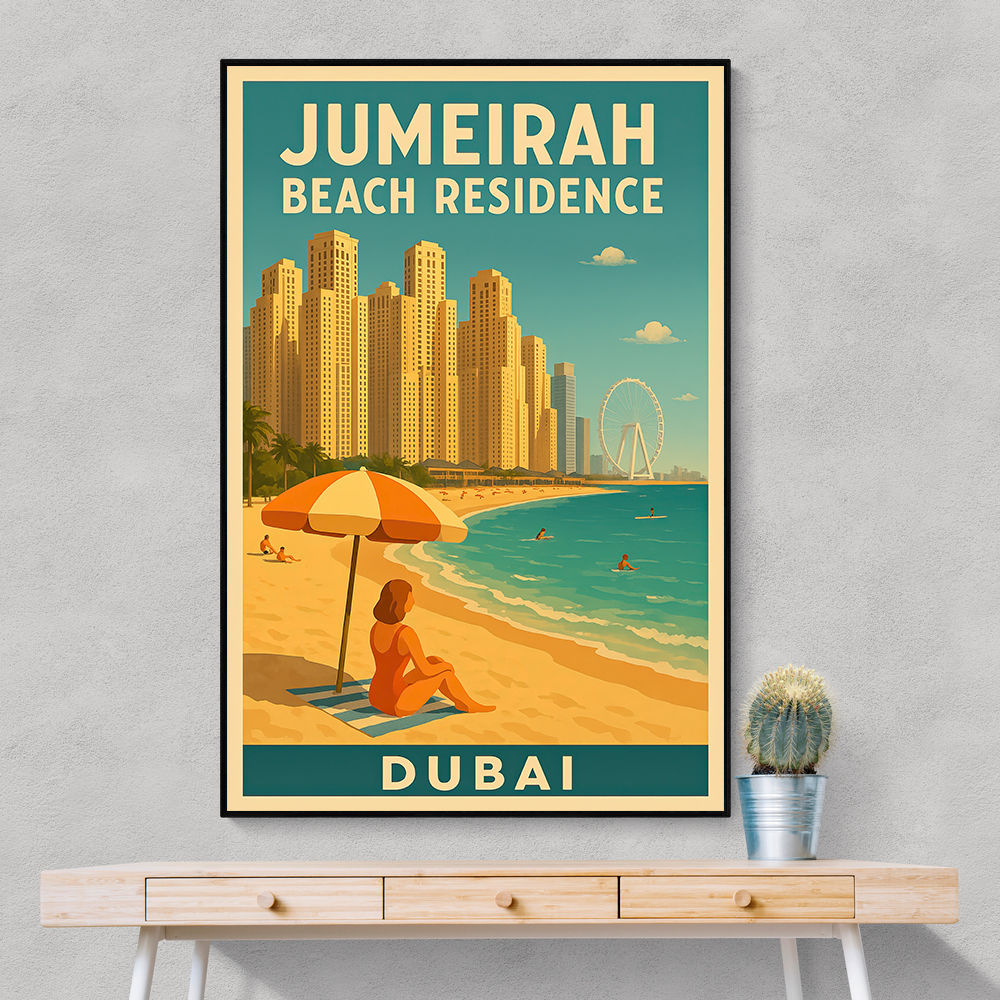 Jumeriah Beach Residence Travel Poster Wall Art