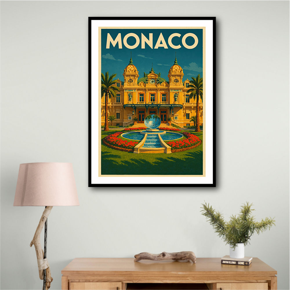 Monaco Casino Travel Poster 1 Wall Art